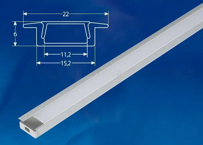 Профиль встраиваемый (UL-00005026) Uniel UFE-K01 Silver/Frozen 200 Polybag UFE-K01 Silver/Frozen 200 Polybag