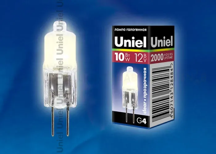 Лампа галогенная Uniel JC-12/10/G4 CL 00480 JC-12/10/G4 CL