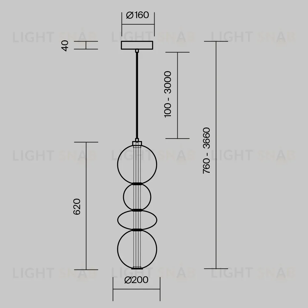 Подвесной светильник Maytoni Futuro MOD307PL-L36B3K MOD307PL-L36B3K