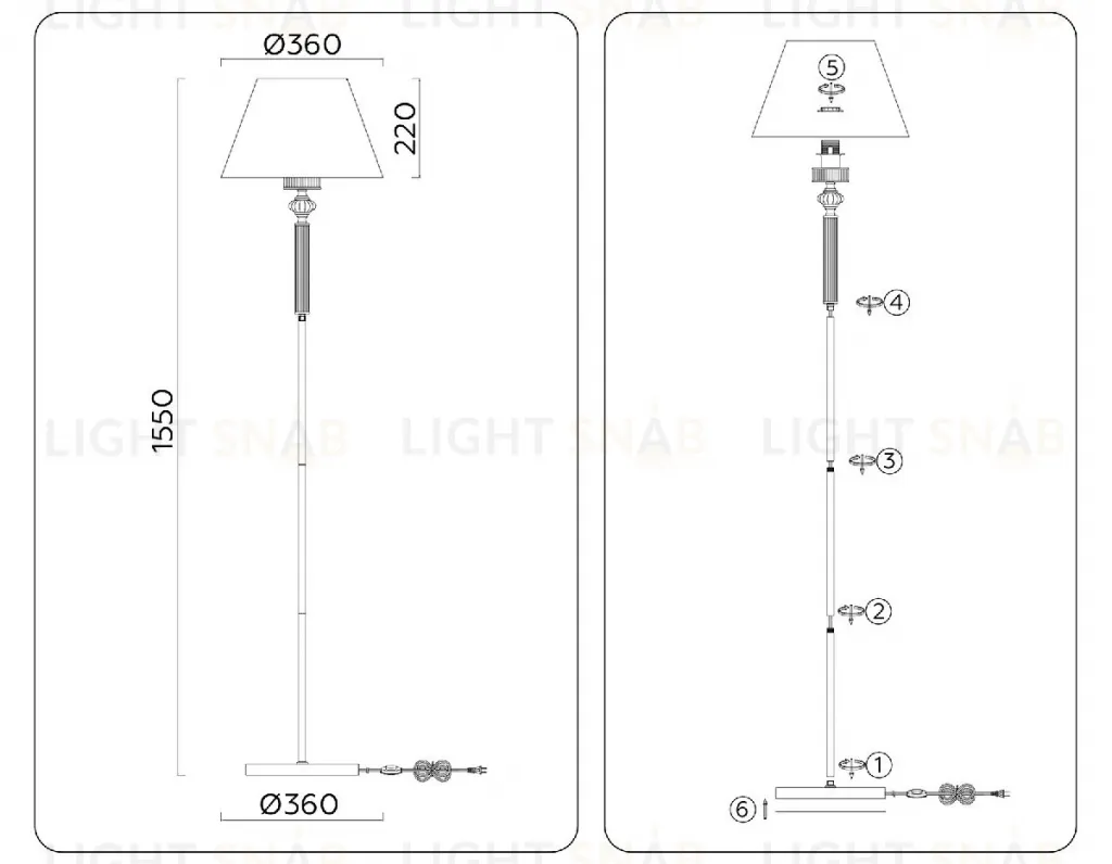 Торшер Ambrella Light High Light Heigh Light LH71008 LH71008