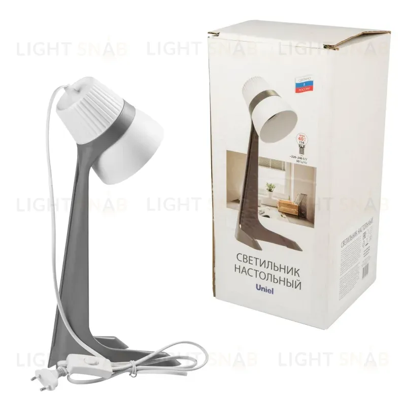 Настольная лампа Uniel ULO-K22 D/E14/A GREY/WHITE ULO-K22 D/E14/A GREY/WHITE