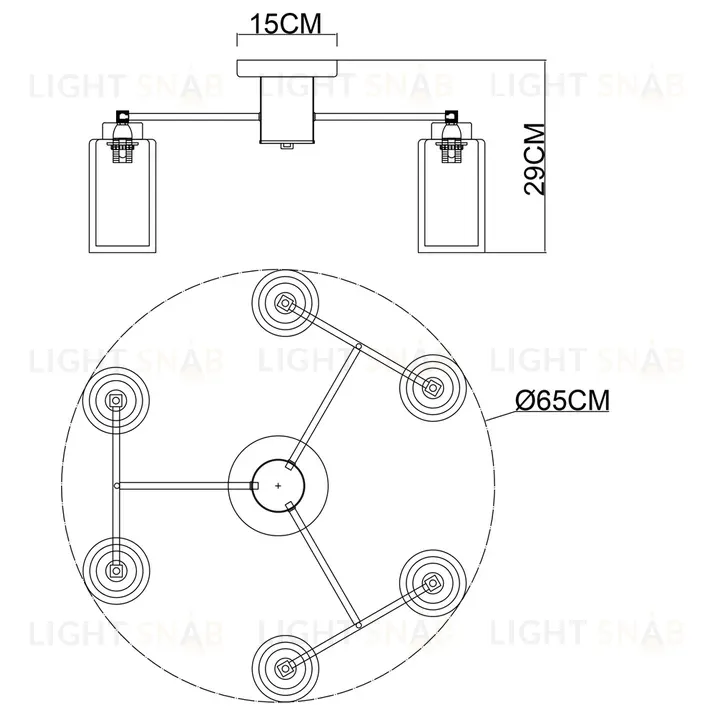 Потолочная люстра Arte Lamp Leo A7027PL-6BK A7027PL-6BK
