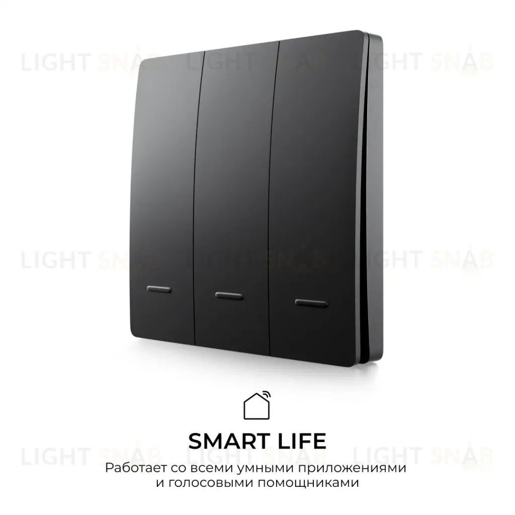 Выключатель кинетический 3кл., IP44, 2,4 ГГц, Smart, чер. Apeyron 04-83 04-83