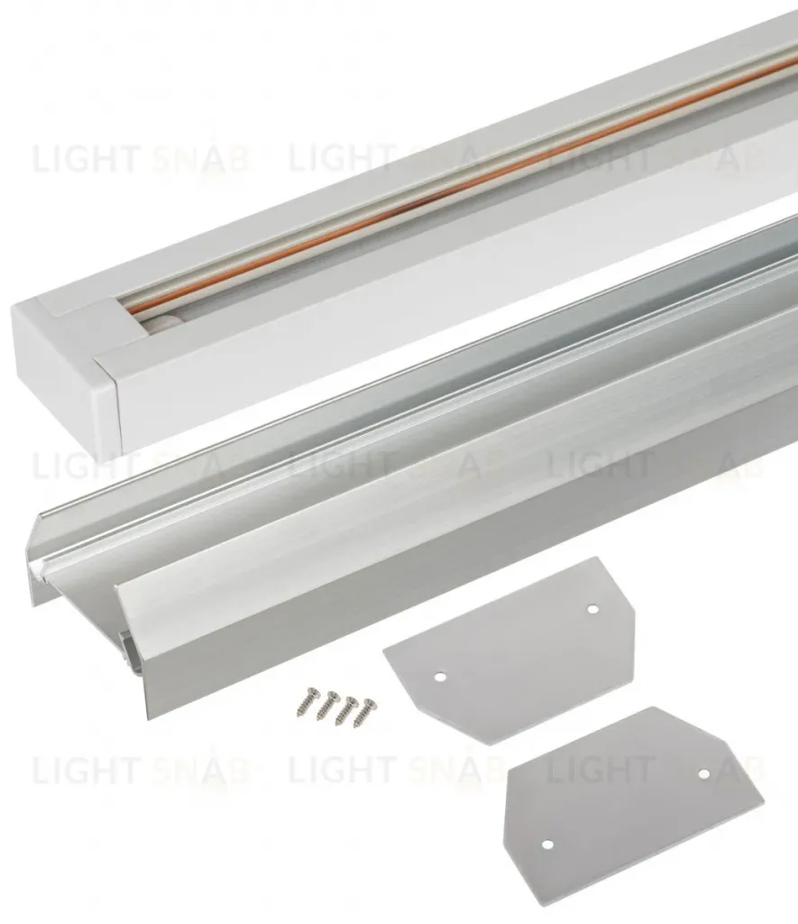 Комплект Эра TR-SET-200-1PT-PC WH шинопровод однофазный с профилем для натяжного потолка 2м белый Б0072544 Б0072544