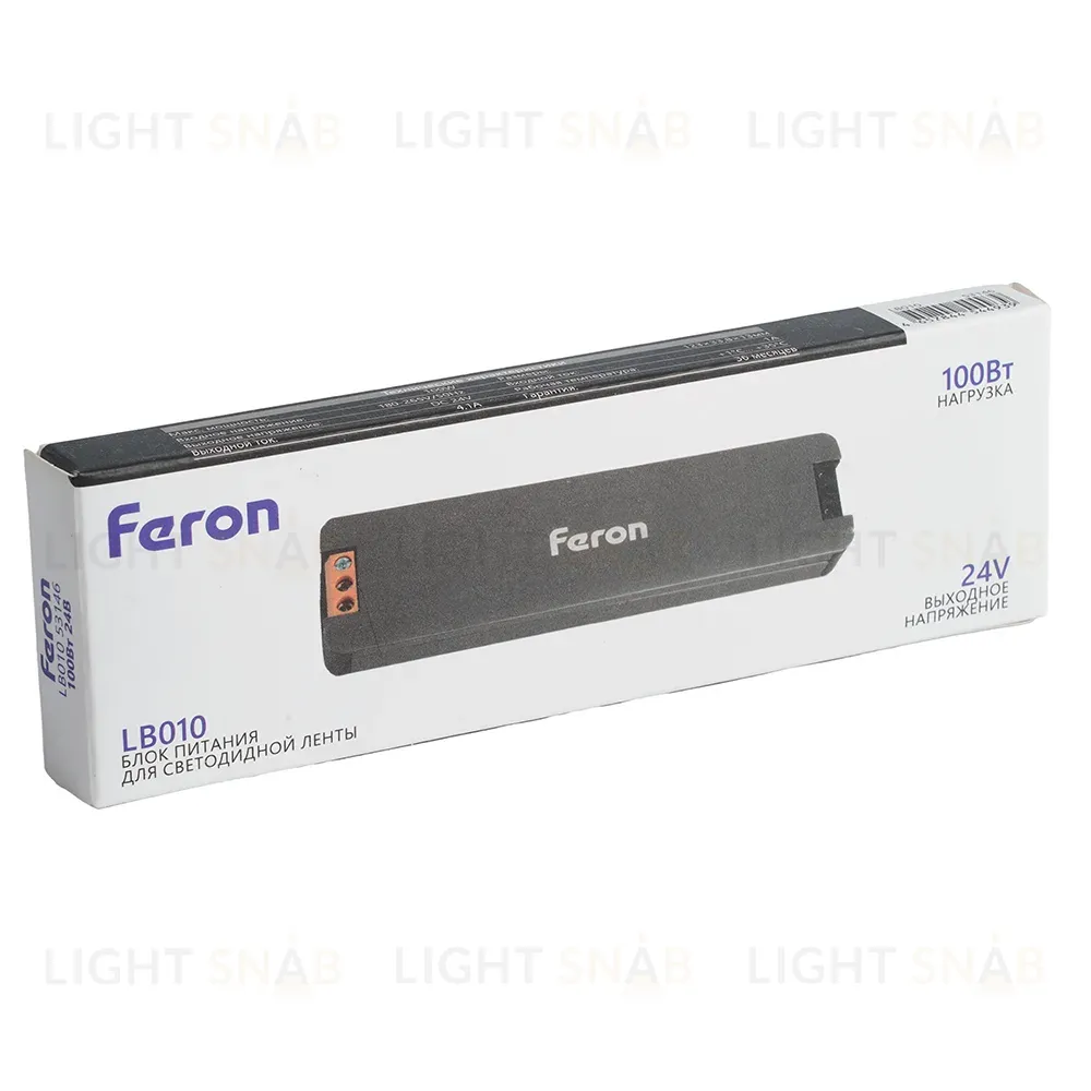 Трансформатор для светодиодной ленты Feron LB010 100W 24V IP2053146 53146