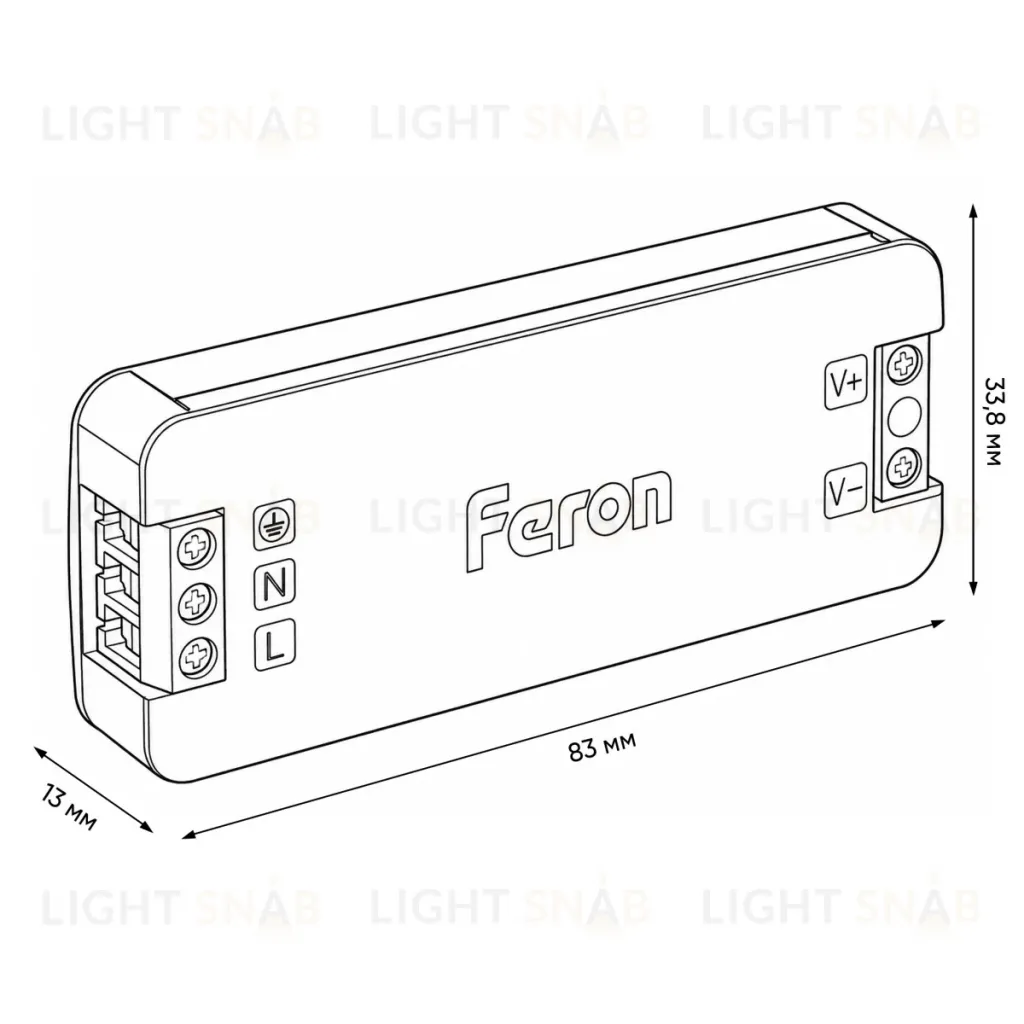 Трансформатор для светодиодной ленты Feron LB010 24W 24V IP20 53143 53143