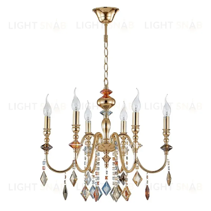 Подвесная люстра Crystal Lux Mercedes SP6 Gold/Color Mercedes SP6 Gold/Color