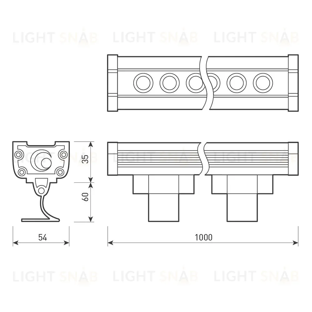 Линейный прожектор Arlight AR-LINE-1000-36W Warm (GR, 30 deg, 230V) 024306(1) 024306(1)