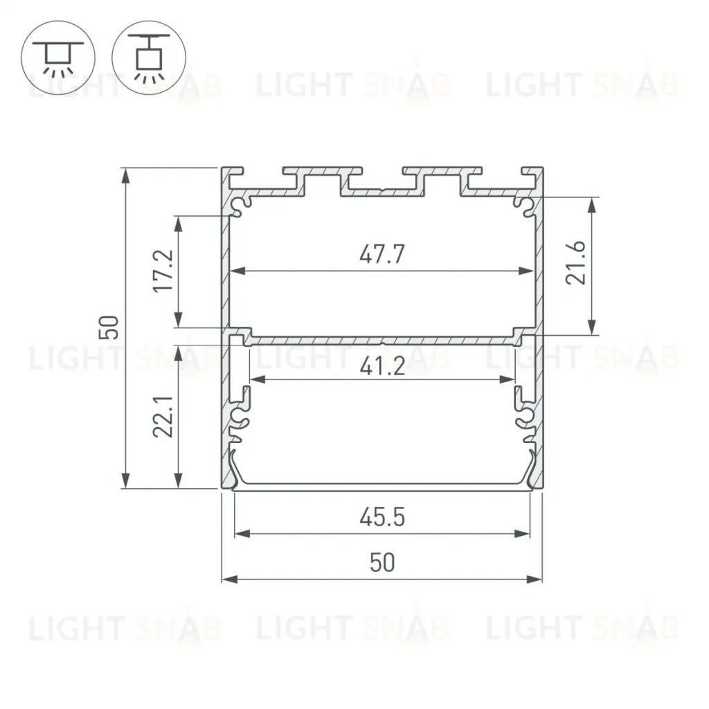 Профиль Arlight LINE-M-5050-2000 WHITE (Алюминий) 062210 062210