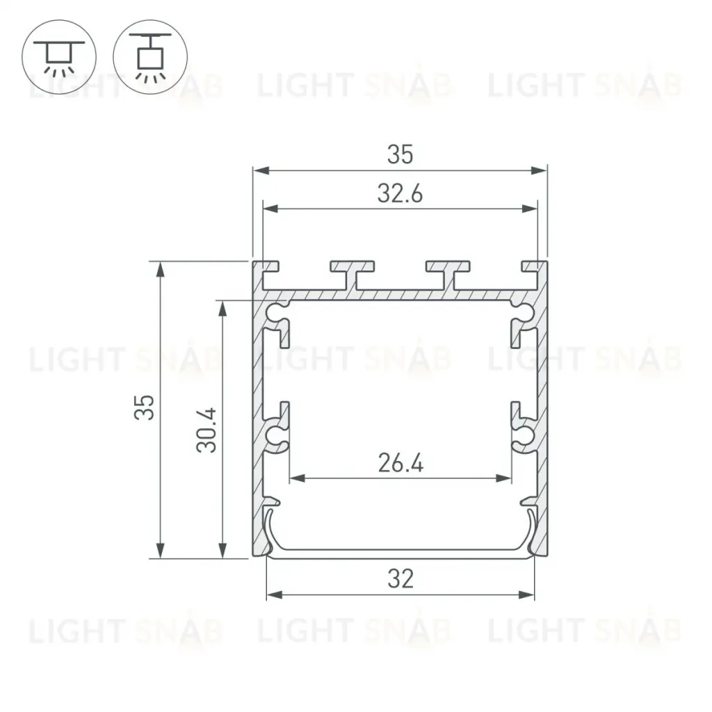 Профиль Arlight LINE-М-3535-2000 WHITE (Алюминий) 054171 054171