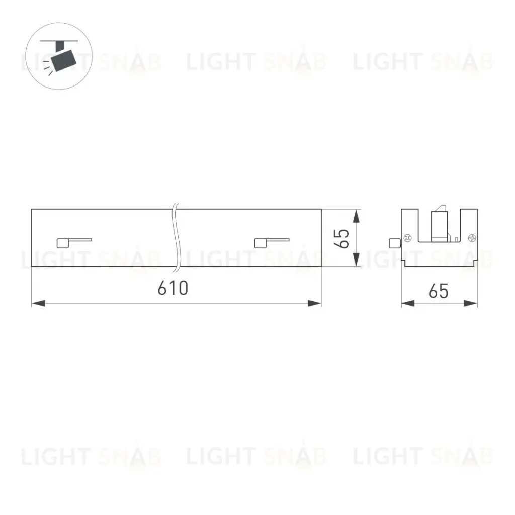 Трековый трехфазный светильник Arlight LGD-LUNGO-4TR-L600-20W-30W Day4000 (Черный, двойной асимметричный 2х20 deg, 230V) (IP20 Металл) 064244 064244