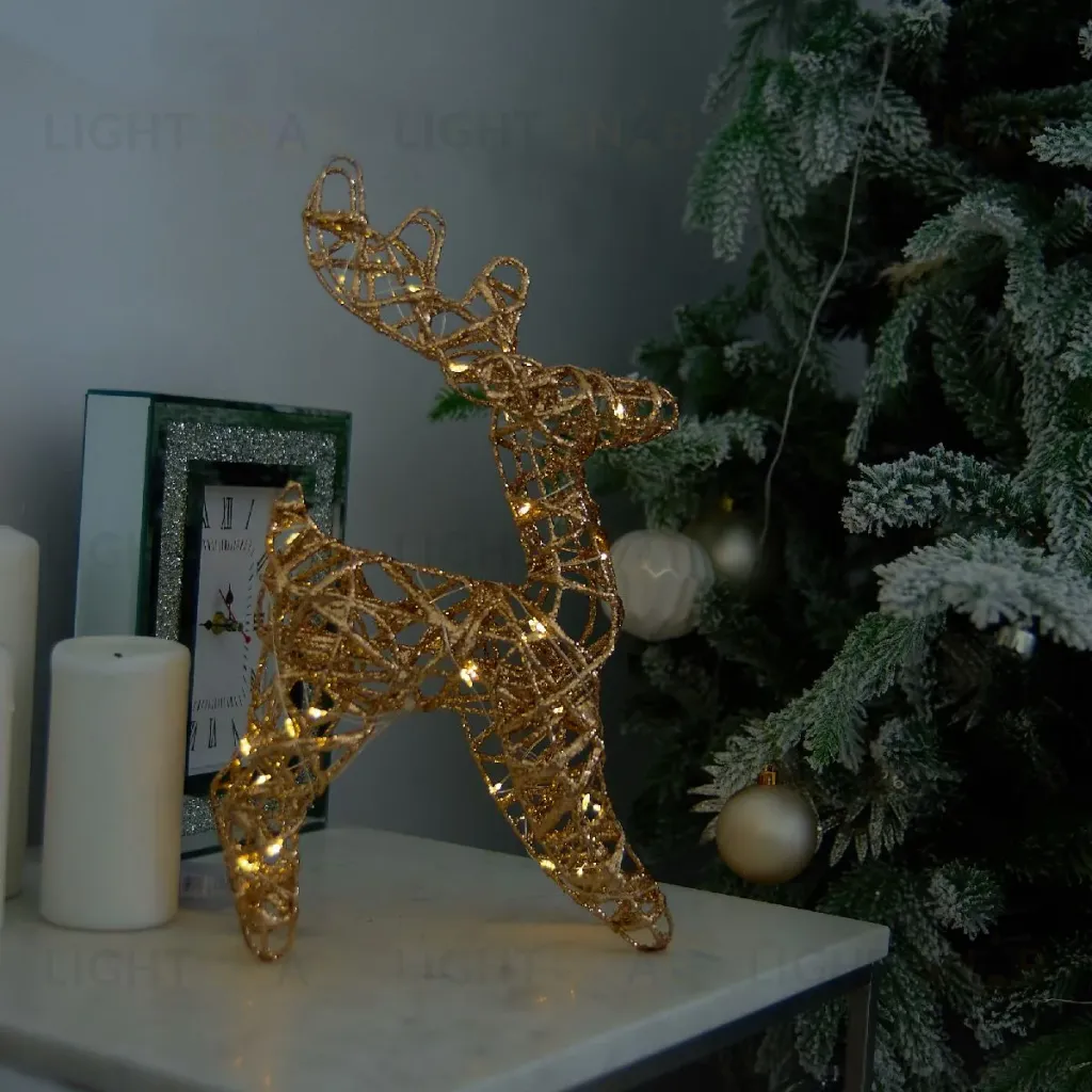 Светодиодная фигура Uniel ULD-M2430-030/STB/3AA WARM WHITE IP20 GOLDEN DEER UL-00012364 ULD-M2430-030/STB/3AA WARM WHITE IP20 GOLDEN DEER