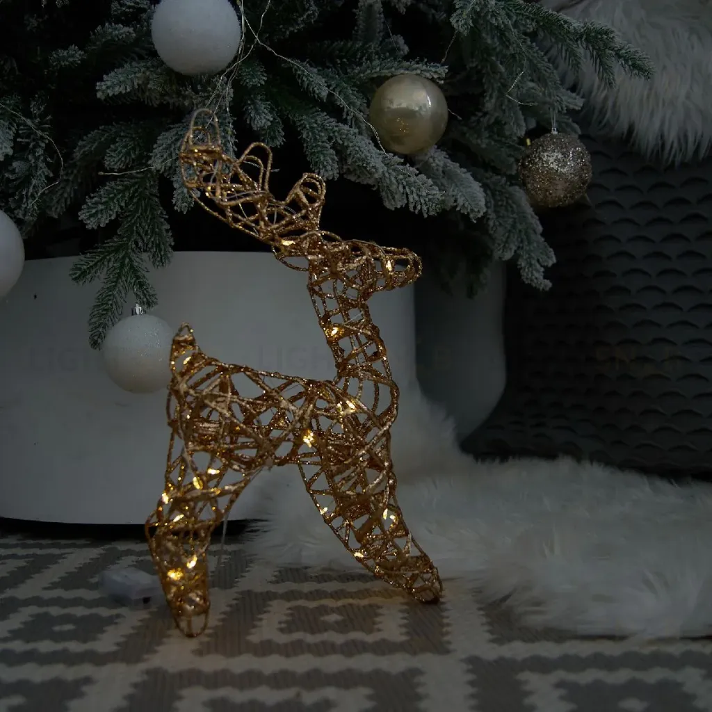 Светодиодная фигура Uniel ULD-M2430-030/STB/3AA WARM WHITE IP20 GOLDEN DEER UL-00012364 ULD-M2430-030/STB/3AA WARM WHITE IP20 GOLDEN DEER