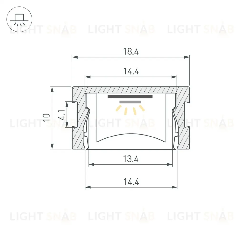 Профиль Arlight HR-M-2000 ANOD (Алюминий) 065913 065913