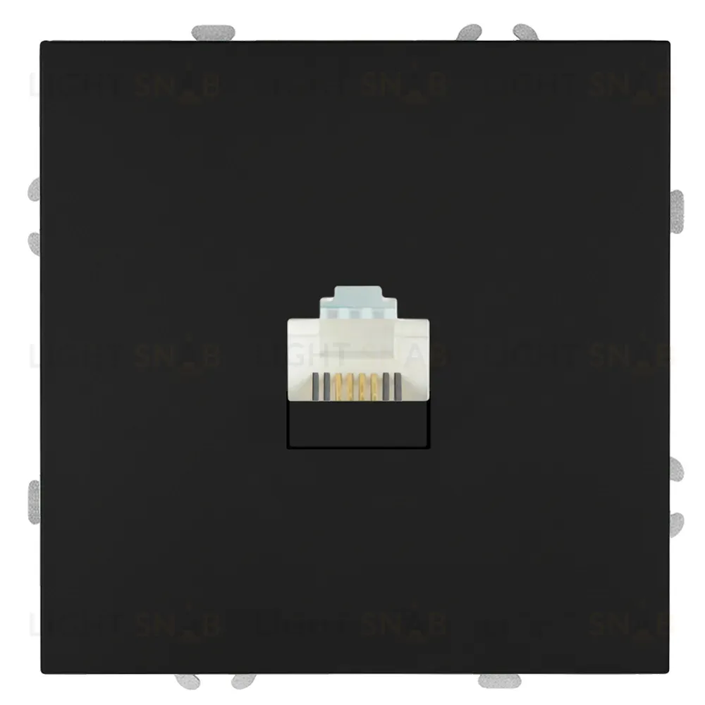 Розетка телефонная 1-местная RJ11 (механизм) Stekker Эмили RST00-5121-05 черный уголь soft touch 50831 50831