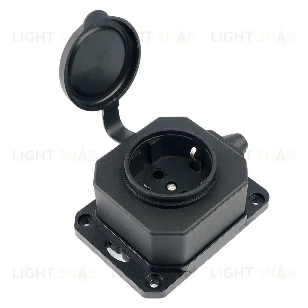 Розетка переносная 1-местная c/з Stekker RST16-1-44 250В 16А IP44 черный 50804 50804