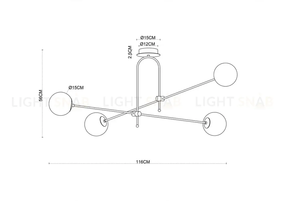 Люстра на штанге Arte Lamp Mattino A8625PL-4BK A8625PL-4BK