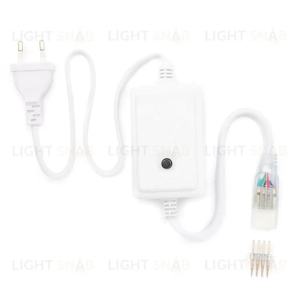 Шнур питания с однокнопочным контроллером для RGB светодиодной ленты 220В, smd5050, 60д/м, IP44. (для арт. O17-10) OGM PS3-52 PS3-52