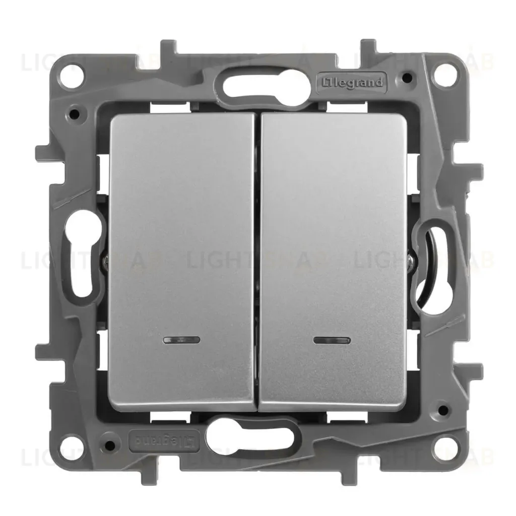 Выключатель двухклавишный Legrand Etika 10A 250V слоновая кость 672302 672302