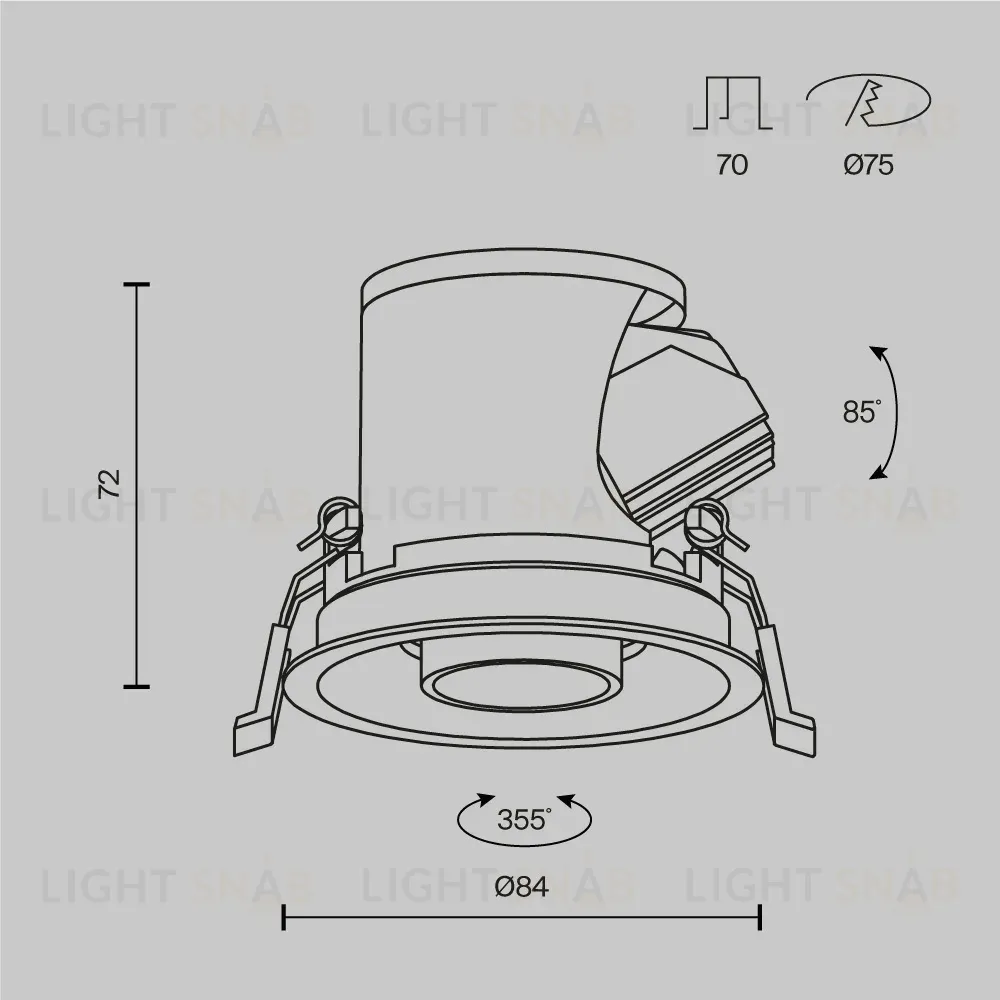 Встраиваемый светильник Maytoni Technical Focus LED mini DL127-8W4K-B DL127-8W4K-B