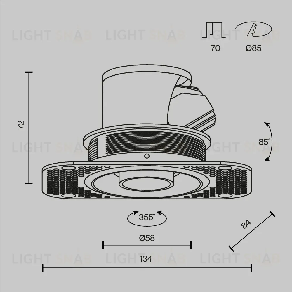 Встраиваемый светильник Maytoni Technical Focus LED mini DL127-8W3K-TRS-W DL127-8W3K-TRS-W
