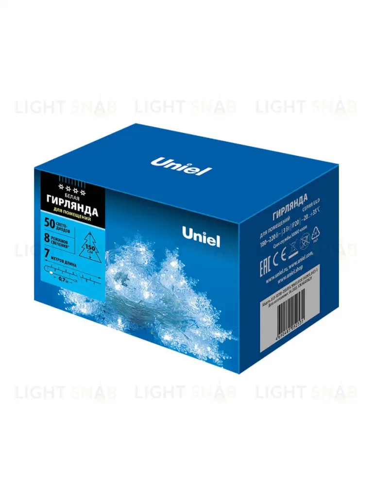 Светодиодная гирлянда (07930) Uniel сакура 220V белый ULD-S0700-050/DTA White IP20 SNOWFLAKES-1 ULD-S0700-050/DTA White IP20 SNOWFLAKES-1