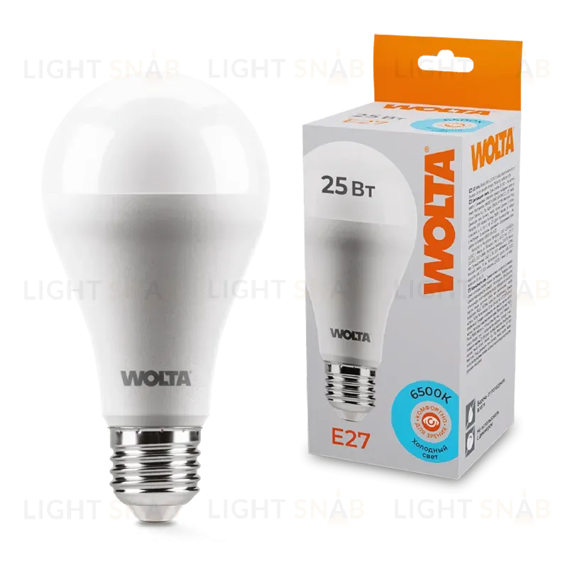 Светодиодная лампа WOLTA 25Вт 6500К E27 груша матовая 25W67BL25E27 25W67BL25E27