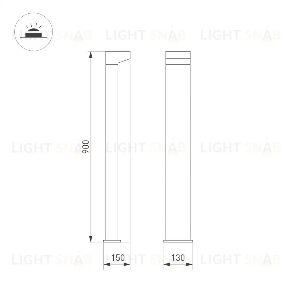 Ландшафтный светильник Arlight LGD-JASMUS-BOLL-H900-12W Warm3000 (BK, 93 deg, 230V) 050732 050732