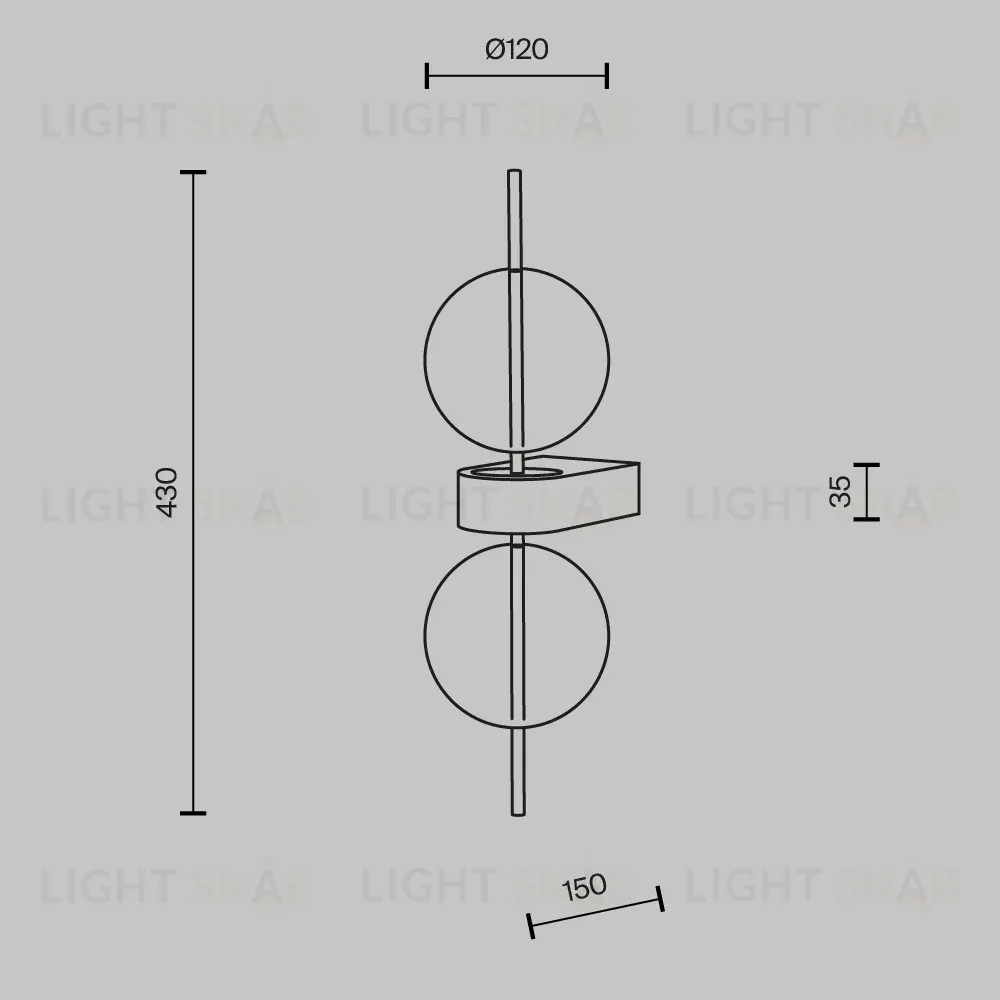 Бра Maytoni Double Moon MOD478WL-L8B3K MOD478WL-L8B3K