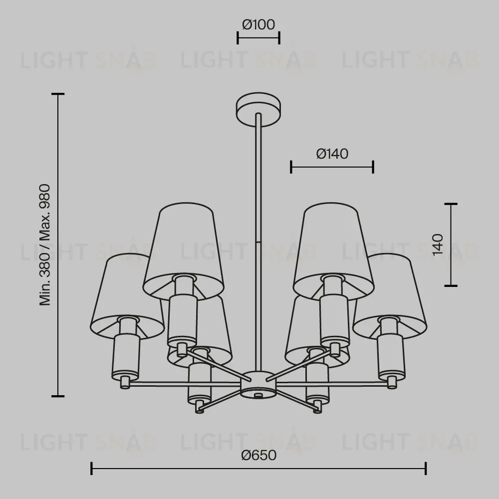 Люстра на штанге Maytoni Lira MOD483PL-06BS MOD483PL-06BS