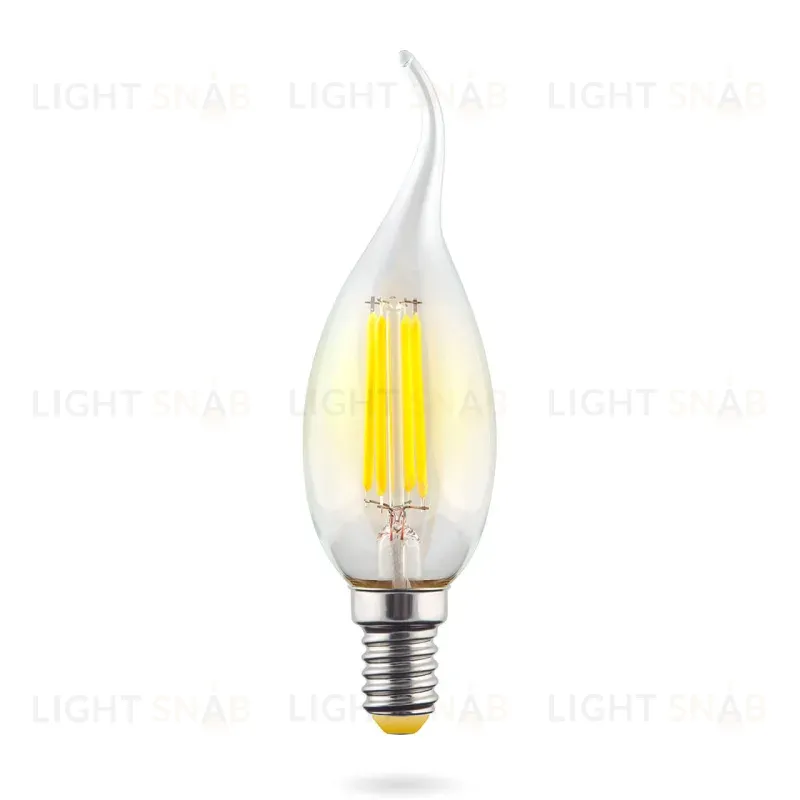 Лампа светодиодная Voltega E14 6W 2800К свеча на ветру прозрачная VG10-CW1E14warm6W-F 7017 7017
