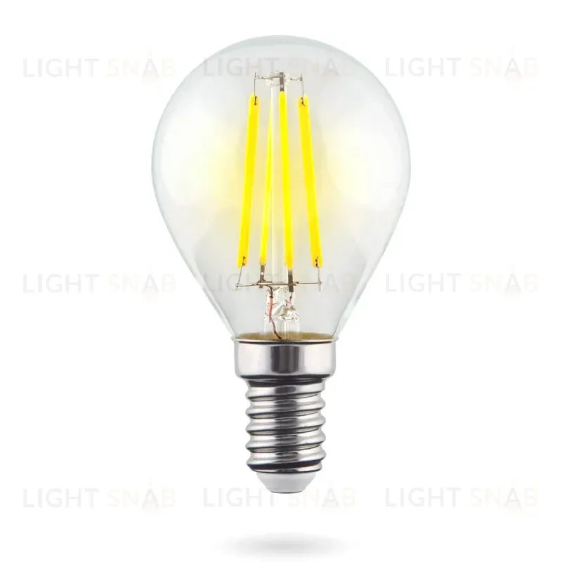 Лампа светодиодная Voltega E14 6W 4000К шар прозрачный VG10-G1E14cold6W-F 7022 7022