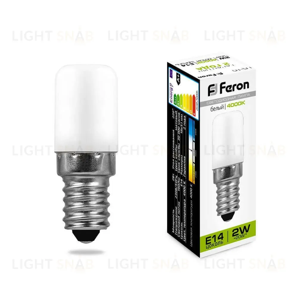 Лампа светодиодная Feron E14 2W 4000K Цилиндр Матовая LB-10 25897 25897