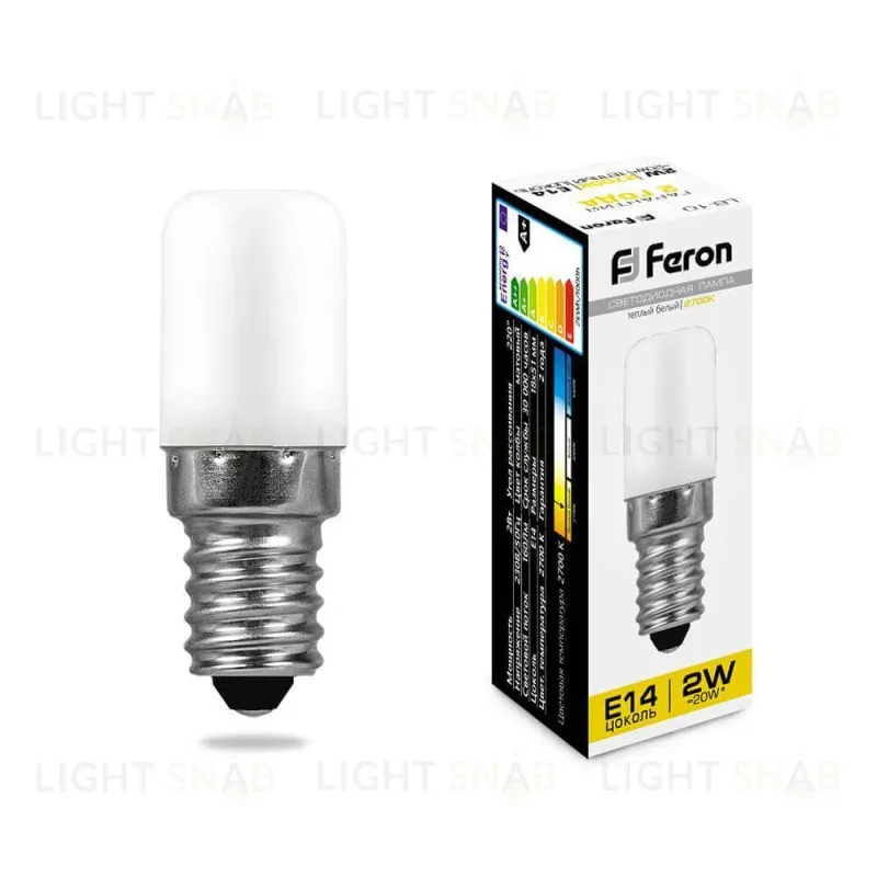 Лампа светодиодная Feron E14 2W 2700K Цилиндр Матовая LB-10 25295 25295