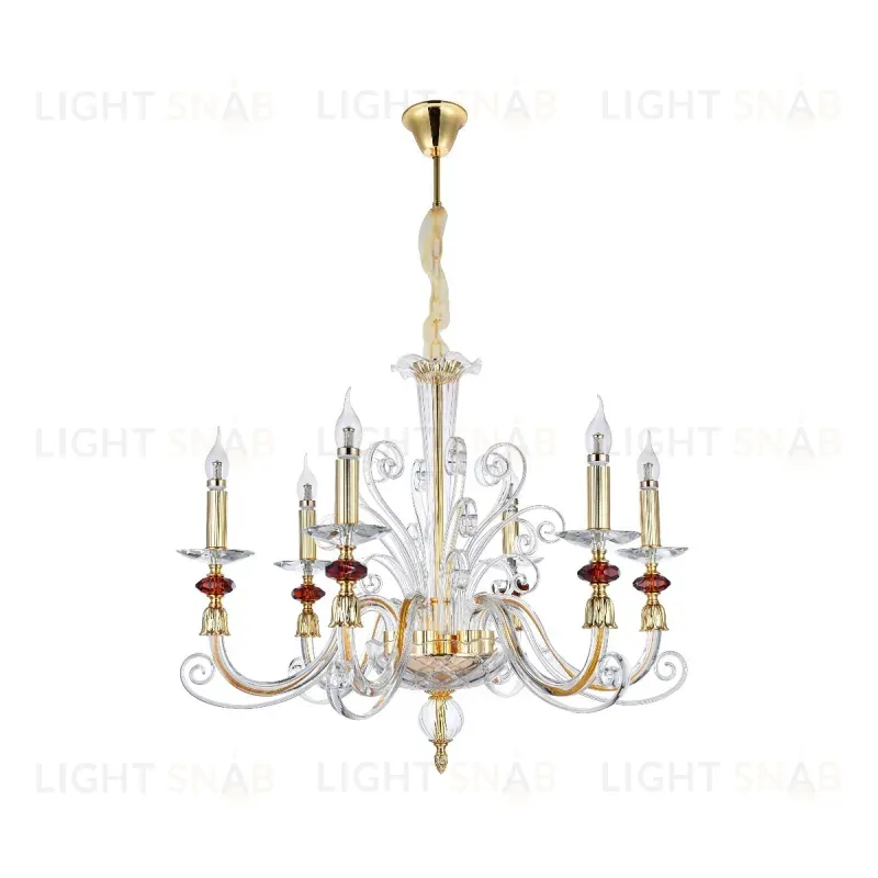 Подвесная люстра Crystal lux CATARINA SP6 V2 GOLD/TRANSPARENT-COGNAC CATARINA SP6 V2 GOLD/TRANSPARENT-COGNAC