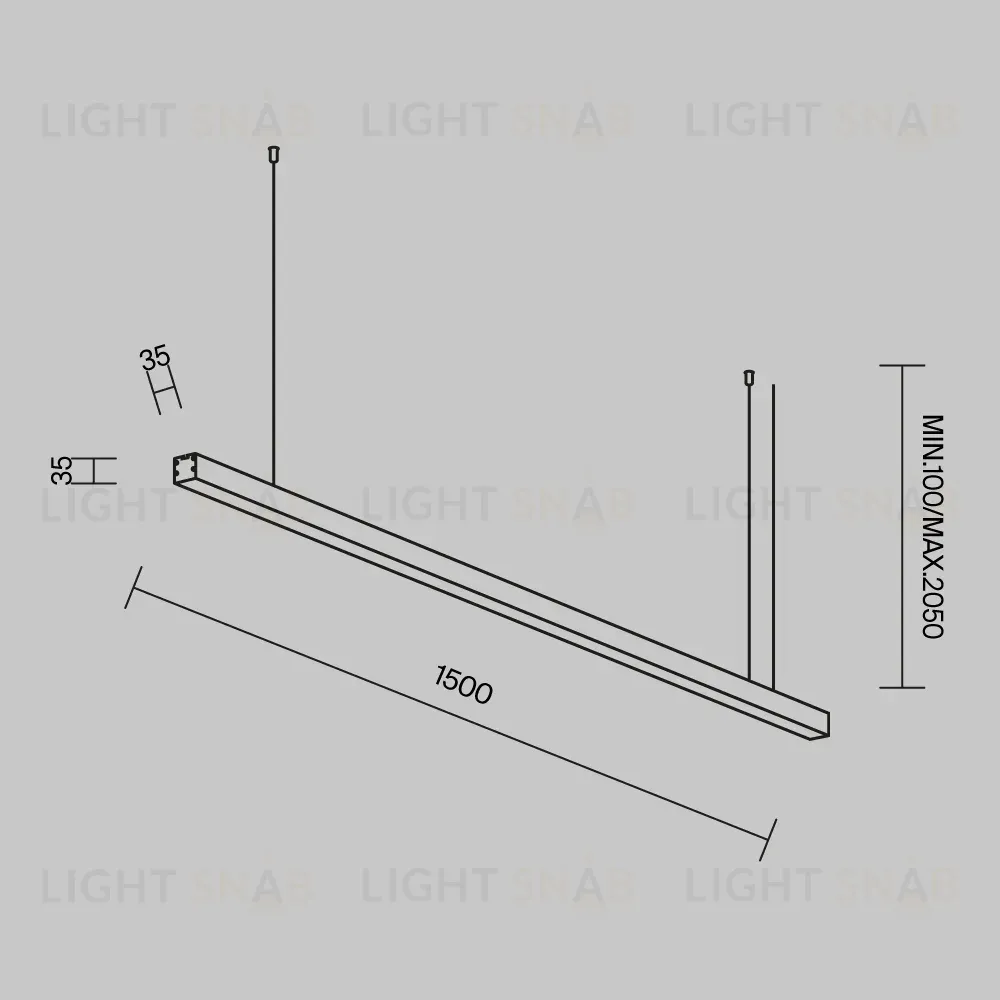 Линейный подвесной светильник Maytoni Technical LL312013 LL312013