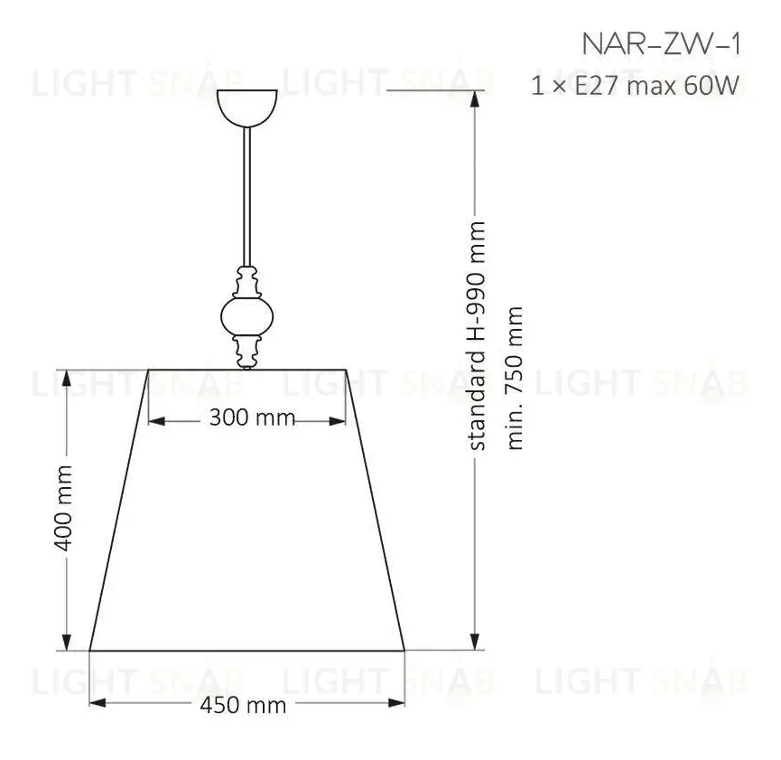 Подвесной светильник Kutek Mood Narni NAR-ZW-1 (CZ) NAR-ZW-1(CZ)