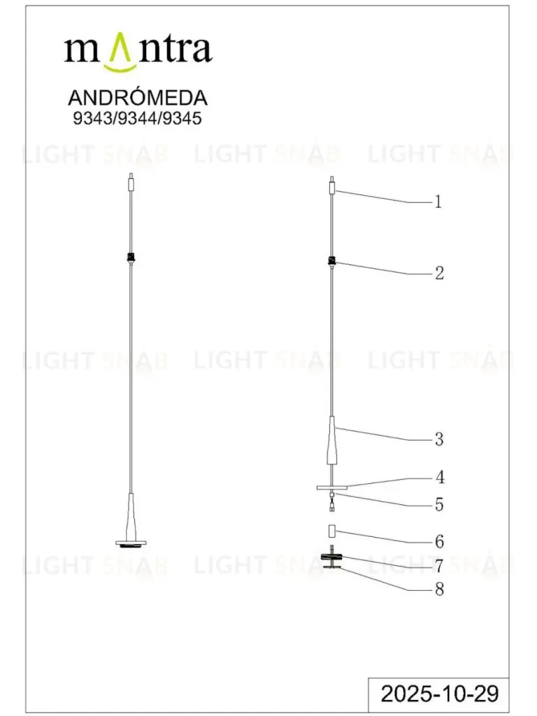 Подвес светодиодный без плафона и основания Mantra Andromeda 9343 9343