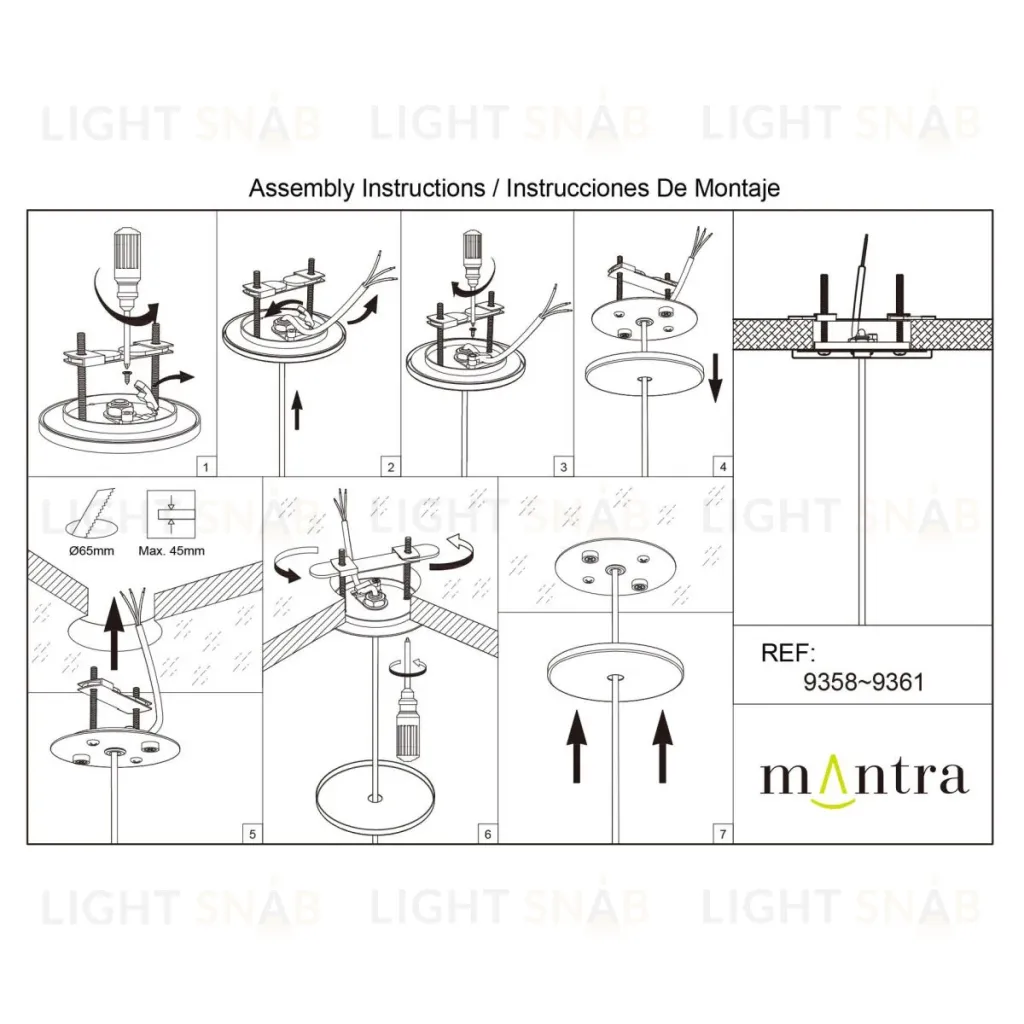 Основание потолочное утопленное 1L Mantra Modular Light Florones 9358 9358