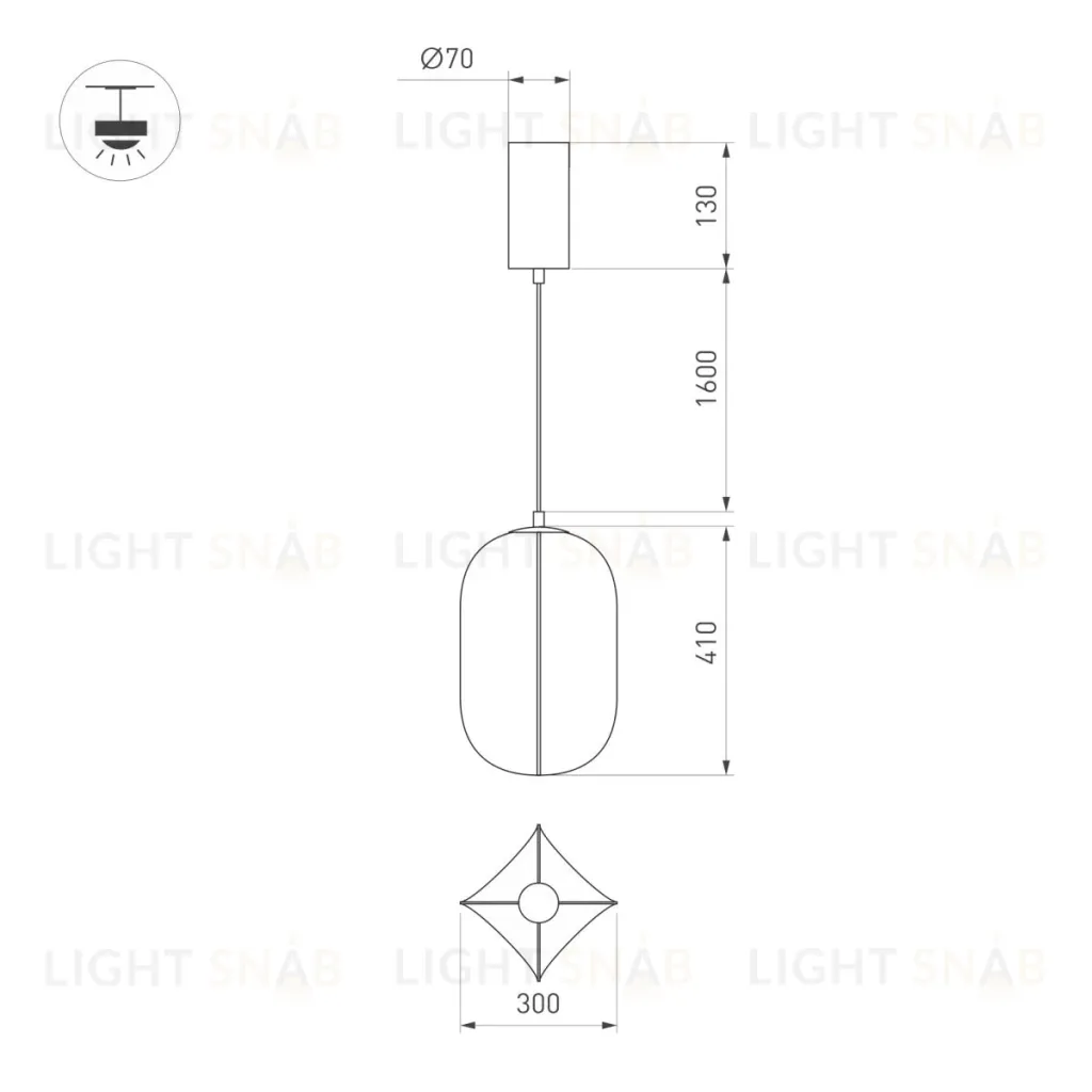 Подвесной светильник Arlight SP-SETA-HANG-L410х300-7W Warm2700 (WH, 320 deg, 230V) (IP20, Натуральный шелк) 056883 056883