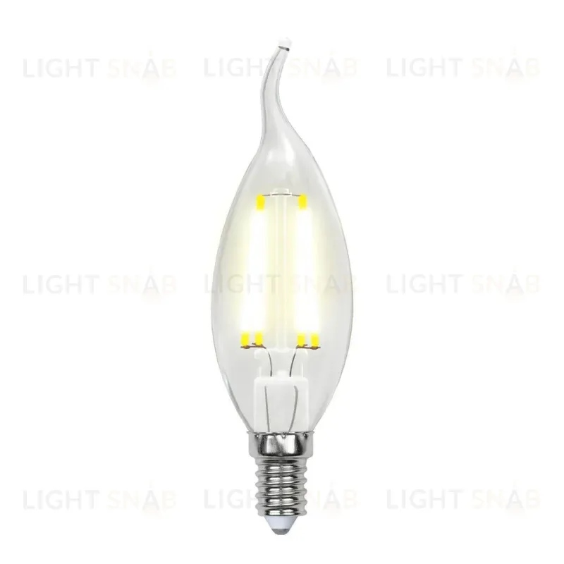 Лампа светодиодная филаментная (UL-00002199) Uniel E14 6W 3000K прозрачная LED-CW35-6W/WW/E14/CL GLA01TR LED-CW35-6W/WW/E14/CL GLA01TR картон