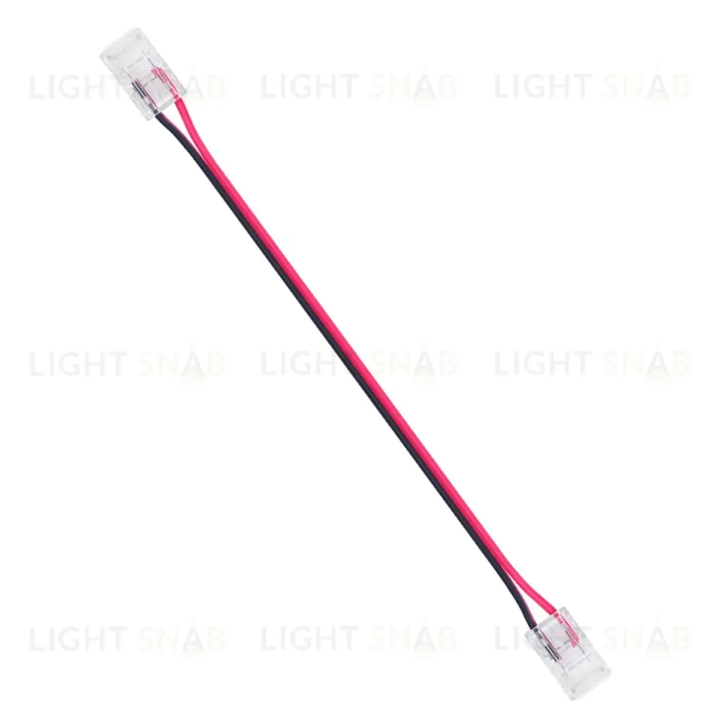 Коннектор прокалывающий 2 pin для гибкого соединения одноцветной LED ленты 8мм, тип SMD, COB длина провода 150мм Apeyron 09-114 09-114