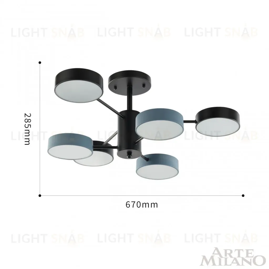 Люстра на штанге Arte Milano Ferrara 250906/6B Bk/Gr 250906/6B Bk/Gr