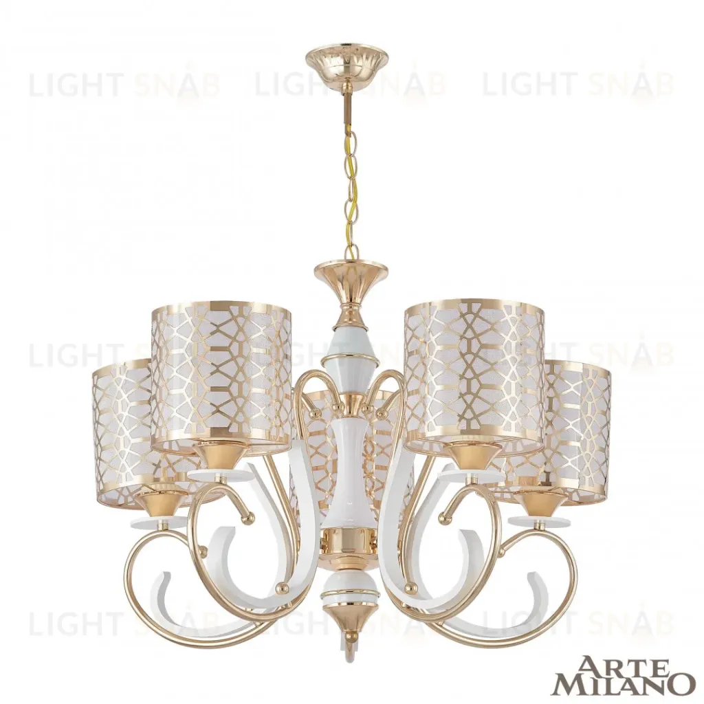 Подвесная люстра Arte Milano Florentia-1237 301237/5 Wh/Gd 301237/5 Wh/Gd