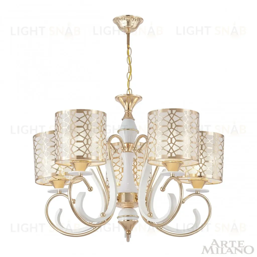 Подвесная люстра Arte Milano Florentia-1237 301237/5 Wh/Gd 301237/5 Wh/Gd