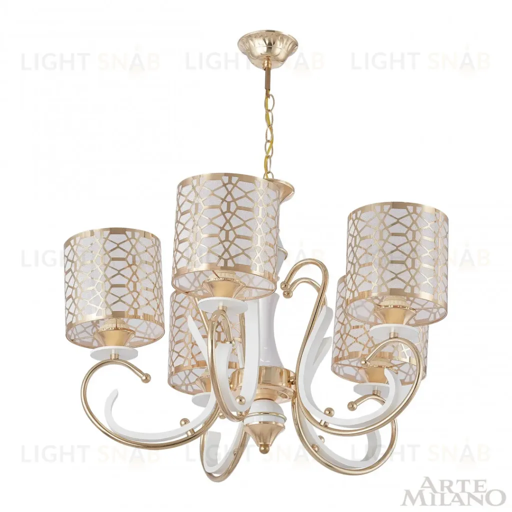 Подвесная люстра Arte Milano Florentia-1237 301237/5 Wh/Gd 301237/5 Wh/Gd