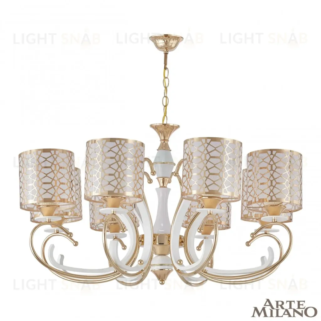 Подвесная люстра Arte Milano Florentia-1237 301237/8 Wh/Gd 301237/8 Wh/Gd