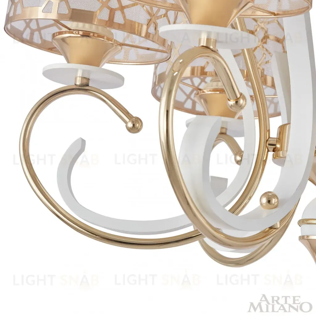 Подвесная люстра Arte Milano Florentia-1237 301237/8 Wh/Gd 301237/8 Wh/Gd