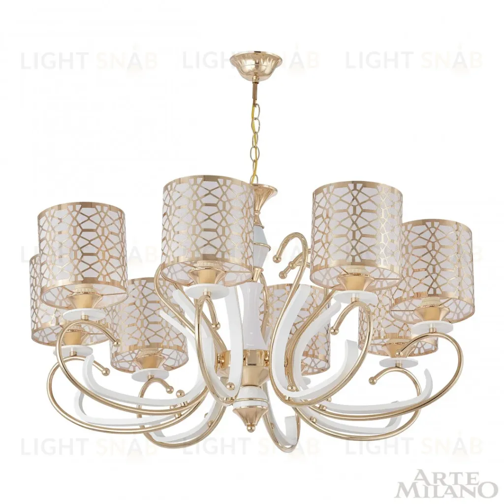 Подвесная люстра Arte Milano Florentia-1237 301237/8 Wh/Gd 301237/8 Wh/Gd