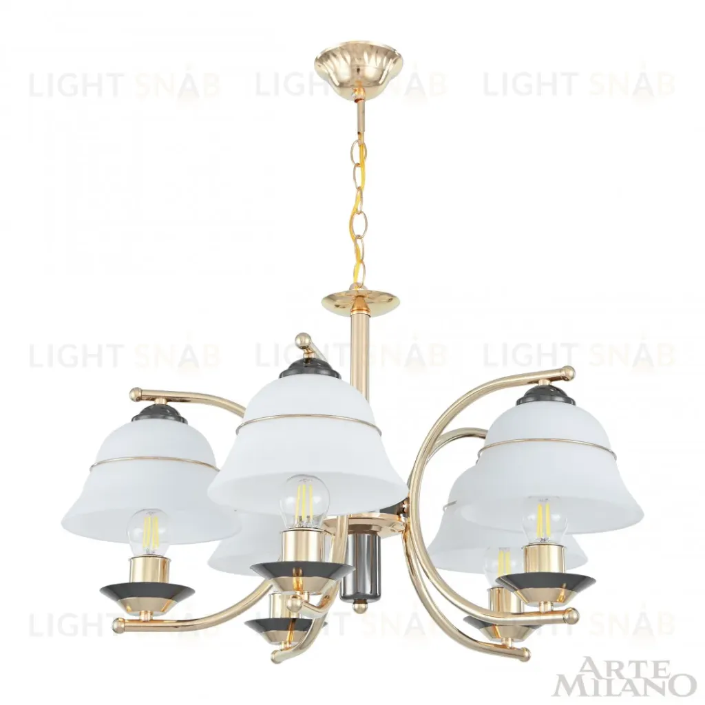 Подвесная люстра Arte Milano Florentia-1240 301240/5 Bk/Gd 301240/5 Bk/Gd